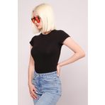 Madmext Siyah Bisiklet Yaka Basic Kadın T-shirt Mg2479
