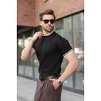 Madmext Siyah Bisiklet Yaka Regular Fit Triko Erkek Tişört E7487