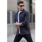 Madmext Siyah Desenli Regular Fit Erkek Gömlek 6717
