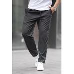 Madmext Siyah Düz Paça Erkek Pantolon 6531 Dokuma Kumaş Normal Bel Trend Stil - XL