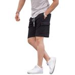 Madmext Siyah Erkek Kargo Cep Şort 6534,Siyah 2XL