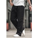 Madmext Siyah Erkek Rahat Kesim Keten Pantolon 6539