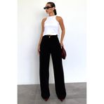 Madmext Siyah Kadın Palazzo Pantolon, Geniş Paça, Regular Kalıp, XS