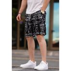Madmext Siyah Kapri Erkekler İçin Pano Baskılı Rahat Kesim Yazlık 2408 - 2XL
