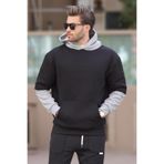 Madmext Siyah Kapüşonlu Cep Detaylı Erkek Sweatshirt 7071,Siyah M