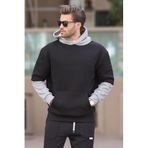 Madmext Siyah Kapüşonlu Cep Detaylı Erkek Sweatshirt 7071,Siyah S