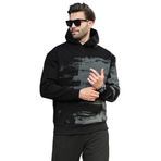 Madmext Siyah Kapüşonlu Desenli Cep Detaylı Erkek Sweatshirt 7059,Siyah L