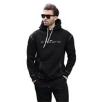 Madmext Siyah Kapüşonlu Nakış Detaylı Cepli Erkek Sweatshirt 7066,Siyah XL