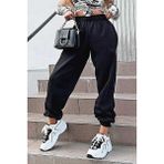 Madmext Siyah Oversize Kadın Eşofman %50 Pamuk %50 Polyester Lastikli Paça Tasarımı