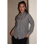 Madmext Siyah Pötikareli Uzun Kollu Kadın Gömlek Mg2386