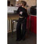 Madmext Siyah Ribbed Asimetrik Kesimli Kadın Kazak MG2744