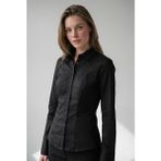 Madmext Siyah Vücuda Oturan Slim Fit Kadın Gömlek MG2659 - XL