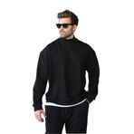Madmext Siyah Yarım Balıkçı Yaka Erkek Basic Sweatshirt E7158,Siyah S