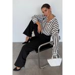Madmext Siyah Yüksek Bel Kadın Palazzo Pantolon Mg2506,Siyah XL