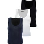 Madmext Siyah/beyaz/lacivert Derin V Yaka %100 Pamuklu Basic Kadın Atlet MG2405 - Siyah - Beyaz - Lacivert - XL