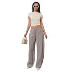 Madmext Soluk Yeşil Geniş Paça Kadın Pantolon Mg1982,Soluk Yeşil S
