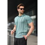 Madmext Su Yeşili Polo Yaka Triko Erkek Tişört E7469 - XL