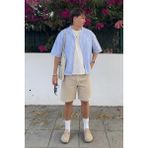 Madmext Taş Rengi Basic Erkek Şort Regular Fit Yan Cep ile Günlük Kullanım İçin - XL