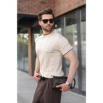 Madmext Taş Rengi Bisiklet Yaka Regular Fit Triko Erkek Tişört E7487 - 2XL