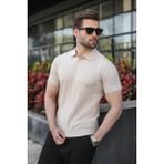 Madmext Taş Rengi Slim Fit Polo Yaka Triko Erkek Tişört E7491 - XL