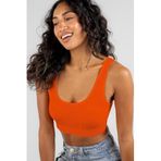 Madmext Turuncu Askılı Basic Crop Top Bluz Mg1757,Turuncu L