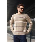 Madmext Vizon Çizgili Triko Erkek Kazak E7457 - S