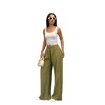 Madmext Yeşil Geniş Paça Kadın Pantolon Mg1982,Yeşil XL