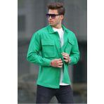 Madmext Yeşil Oversize Oduncu Erkek Gömlek 6709