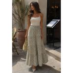 Madmext Yeşil Pötikareli Maxi Kadın Etek MG2858 - XL