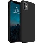 MADNOVA iPhone 11 İle Uyumlu Lansman Kılıf İnce Sıvı Silikon 3 Katmanlı Tam Kaplamalı Yumuşak Jel Kauçuk Telefon Kılıfı (siyah)