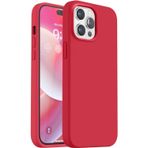 MADNOVA iPhone 11 Pro Lansman Kılıf İnce Sıvı Silikon 3 Katmanlı Tam Kaplamalı Yumuşak Jel Kauçuk Telefon Kılıfı (Kırmızı)