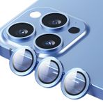 MADNOVA iPhone 11 Pro/11 Pro Max/12 Pro için Kamera Koruyucu İphone Alüminyum Alaşım Çerçeveli Tempered Glass iPhone Kamera Lens Koruyucu (MAVİ)