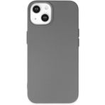 MADNOVA iPhone 13/14 İle Uyumlu Lansman Kılıf İnce Sıvı Silikon 3 Katmanlı Tam Kaplamalı Yumuşak Jel Kauçuk Telefon Kılıfı (Gri)
