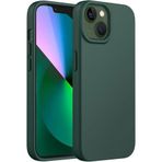 MADNOVA iPhone 13/14 İle Uyumlu Lansman Kılıf İnce Sıvı Silikon 3 Katmanlı Tam Kaplamalı Yumuşak Jel Kauçuk Telefon Kılıfı (HAKİ YEŞİL)