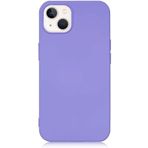 MADNOVA iPhone 13/14 İle Uyumlu Lansman Kılıf İnce Sıvı Silikon 3 Katmanlı Tam Kaplamalı Yumuşak Jel Kauçuk Telefon Kılıfı (lila)