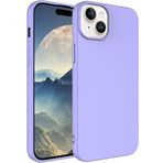 MADNOVA iPhone 14 Max/15 Plus İle Uyumlu Lansman Kılıf İnce Sıvı Silikon 3 Katmanlı Tam Kaplamalı Yumuşak Jel Kauçuk Telefon Kılıfı (lila)