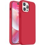 MADNOVA iPhone 14 Pro Max İle Uyumlu Lansman Kılıf İnce Sıvı Silikon 3 Katmanlı Tam Kaplamalı Yumuşak Jel Kauçuk Telefon Kılıfı (Kırmızı)