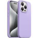 MADNOVA iPhone 14 Pro Max İle Uyumlu Lansman Kılıf İnce Sıvı Silikon 3 Katmanlı Tam Kaplamalı Yumuşak Jel Kauçuk Telefon Kılıfı (lila)