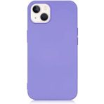 MADNOVA iPhone 15 İle Uyumlu Lansman Kılıf İnce Sıvı Silikon 3 Katmanlı Tam Kaplamalı Yumuşak Jel Kauçuk Telefon Kılıfı (lila)