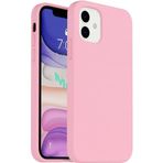 MADNOVA iPhone 15 ile Uyumlu Lansman Kılıf İnce Sıvı Silikon 3 Katmanlı Tam Kaplamalı Yumuşak Jel Kauçuk Telefon Kılıfı (Şeker Pembe)