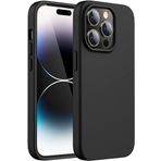 MADNOVA iPhone 15 Pro Max İle Uyumlu Lansman Kılıf İnce Sıvı Silikon 3 Katmanlı Tam Kaplamalı Yumuşak Jel Kauçuk Telefon Kılıfı (siyah)