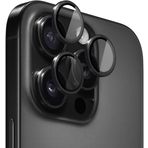 MADNOVA iPhone 15 Pro/15 Pro Max için Kamera Koruyucu İphone Alüminyum Alaşım Çerçeveli Tempered Glass iPhone Kamera Lens Koruyucu (SİYAH)