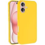 MADNOVA iPhone 16 Plus İle Uyumlu Lansman Kılıf İnce Sıvı Silikon 3 Katmanlı Tam Kaplamalı Yumuşak Jel Kauçuk Telefon Kılıfı (Sarı)