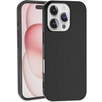 MADNOVA iPhone 16 Pro İle Uyumlu Lansman Kılıf İnce Sıvı Silikon 3 Katmanlı Tam Kaplamalı Yumuşak Jel Kauçuk Telefon Kılıfı (siyah)