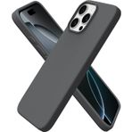MADNOVA iPhone 16 Pro Max İle Uyumlu Lansman Kılıf İnce Sıvı Silikon 3 Katmanlı Tam Kaplamalı Yumuşak Jel Kauçuk Telefon Kılıfı (Gri)