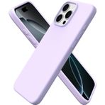 MADNOVA iPhone 16 Pro Max İle Uyumlu Lansman Kılıf İnce Sıvı Silikon 3 Katmanlı Tam Kaplamalı Yumuşak Jel Kauçuk Telefon Kılıfı (lila)