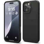 MADNOVA iPhone 16 Pro Max İle Uyumlu Lansman Kılıf İnce Sıvı Silikon 3 Katmanlı Tam Kaplamalı Yumuşak Jel Kauçuk Telefon Kılıfı (siyah)