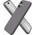 MADNOVA iPhone 17 İle Uyumlu Lansman Kılıf İnce Sıvı Silikon 3 Katmanlı Tam Kaplamalı Yumuşak Jel Kauçuk Telefon Kılıfı (Gri)