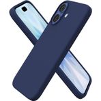 MADNOVA iPhone 17 İle Uyumlu Lansman Kılıf İnce Sıvı Silikon 3 Katmanlı Tam Kaplamalı Yumuşak Jel Kauçuk Telefon Kılıfı (Lacivert)
