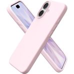 MADNOVA iPhone 17 İle Uyumlu Lansman Kılıf İnce Sıvı Silikon 3 Katmanlı Tam Kaplamalı Yumuşak Jel Kauçuk Telefon Kılıfı (Pembe)